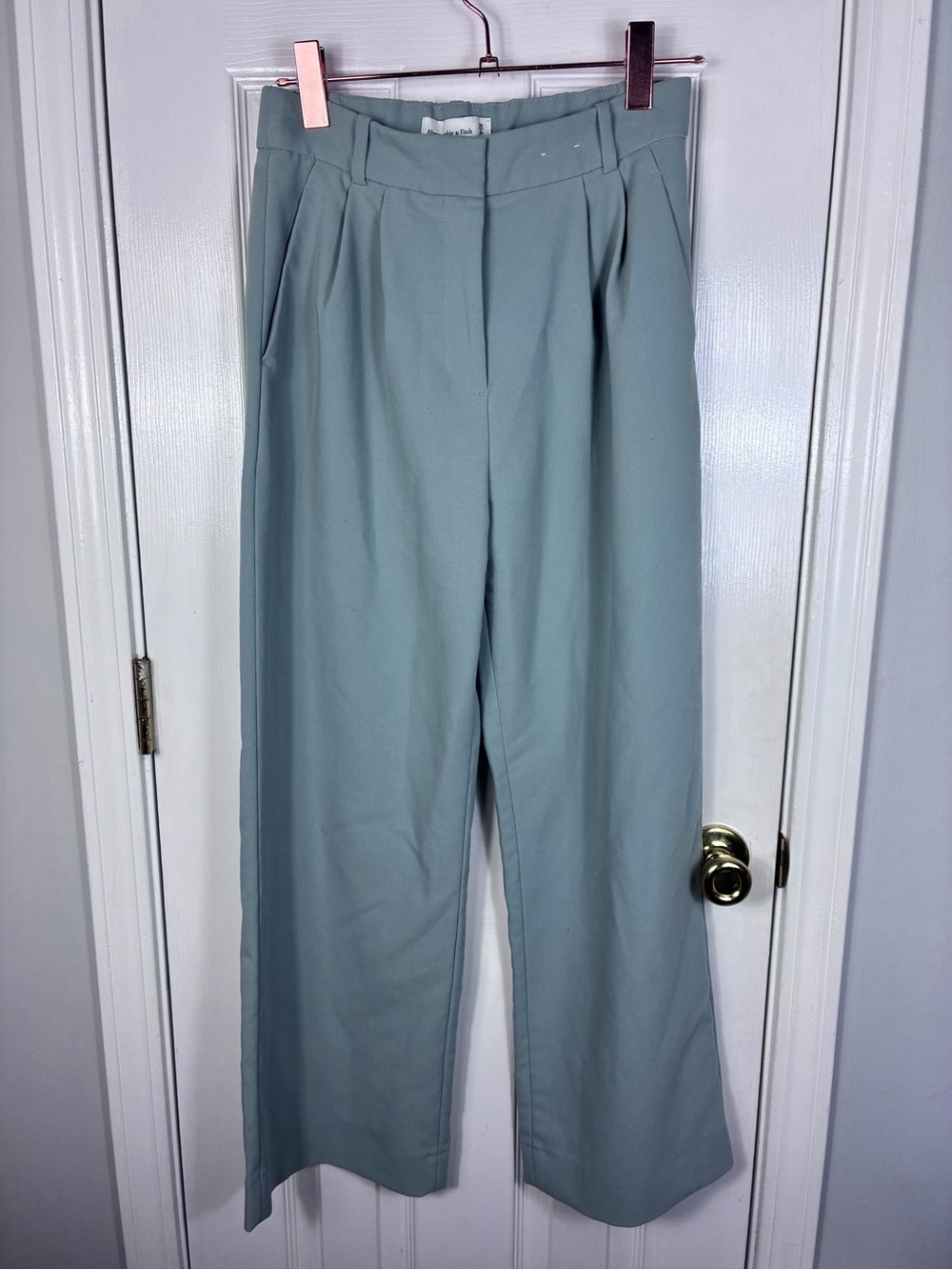 Abercrombie & Fitch Mint Green Mara Tailored Vest Squareneck Set Top and Pants - Picture 4 of 7